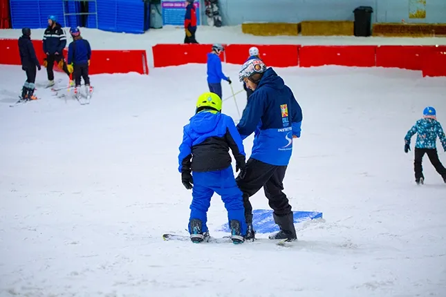 Snowboarder on a snow slope